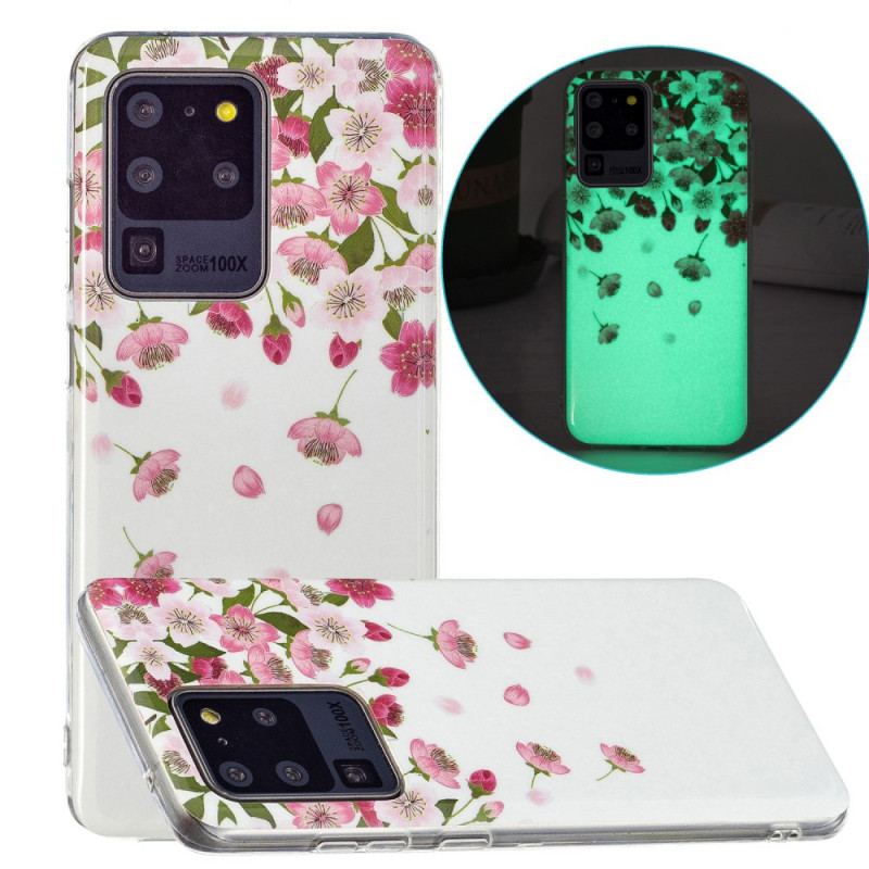 Capa Para Samsung Galaxy S20 Ultra Flores Fluorescentes