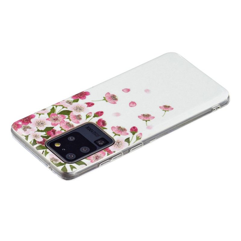 Capa Para Samsung Galaxy S20 Ultra Flores Fluorescentes