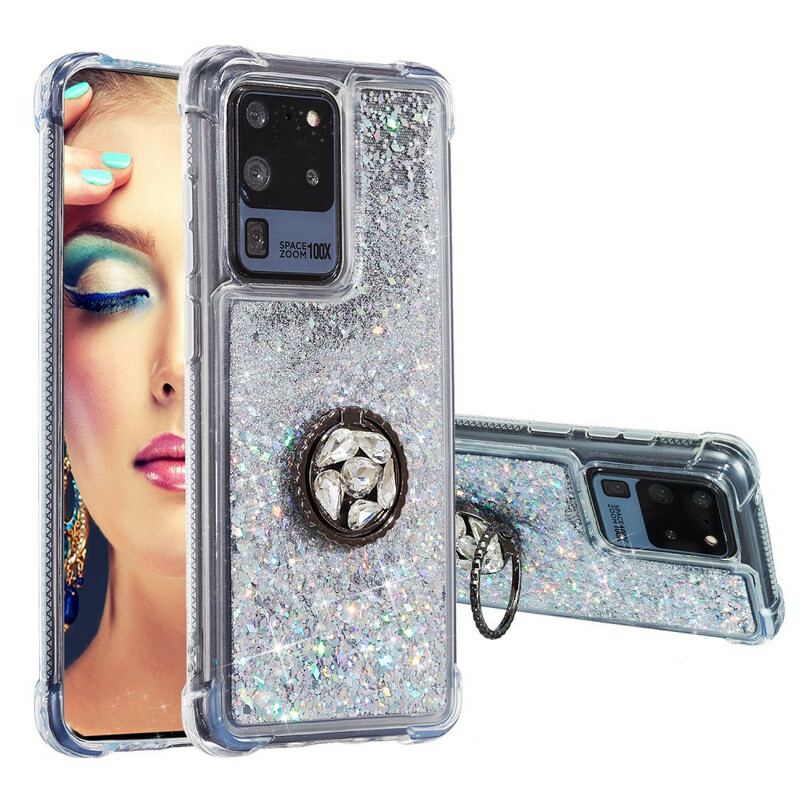 Capa Para Samsung Galaxy S20 Ultra Suporte De Anel Glitter