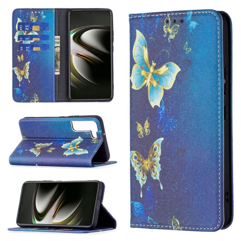 Capa De Celular Para Samsung Galaxy S22 5G Flip Borboletas Coloridas