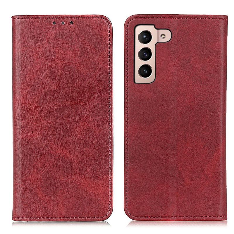 Capa De Celular Para Samsung Galaxy S22 5G Flip Couro Rachado Elegância