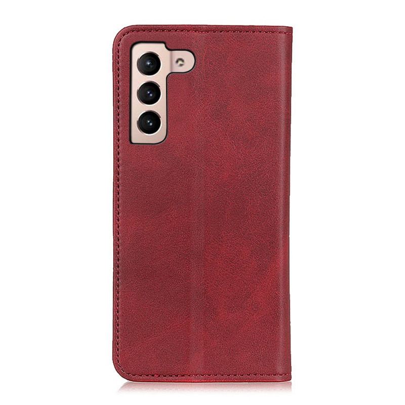 Capa De Celular Para Samsung Galaxy S22 5G Flip Couro Rachado Elegância