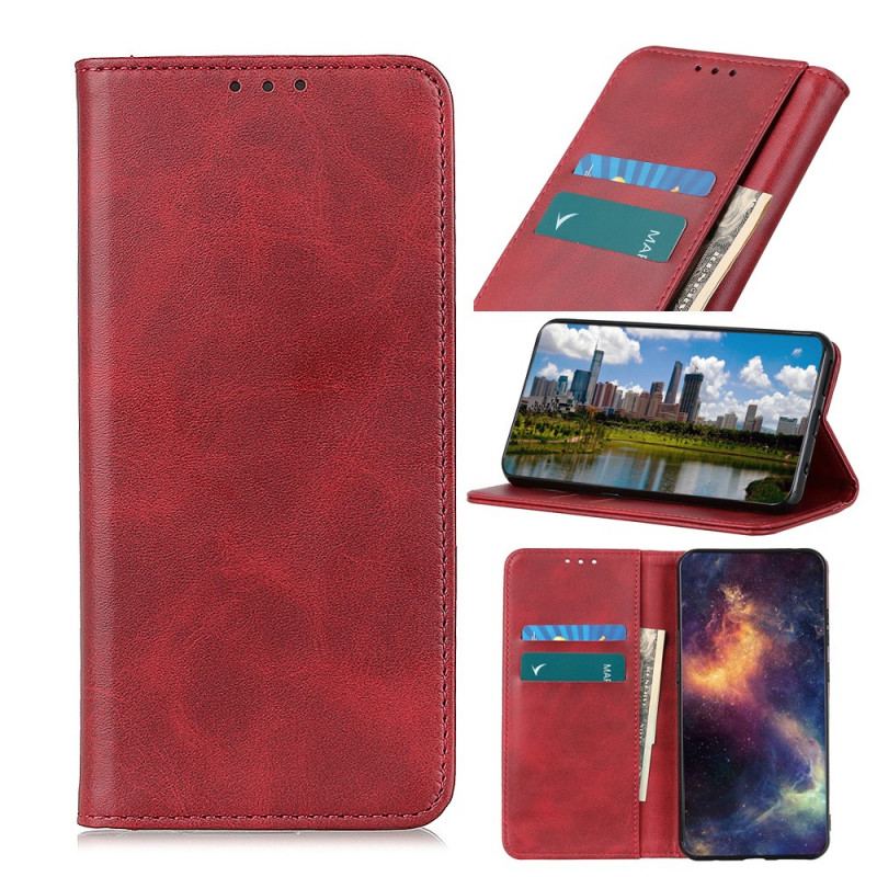 Capa De Celular Para Samsung Galaxy S22 5G Flip Couro Rachado Elegância