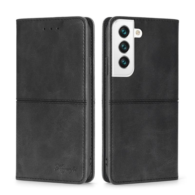 Capa De Celular Para Samsung Galaxy S22 5G Flip Estilo Alta Costura De Couro