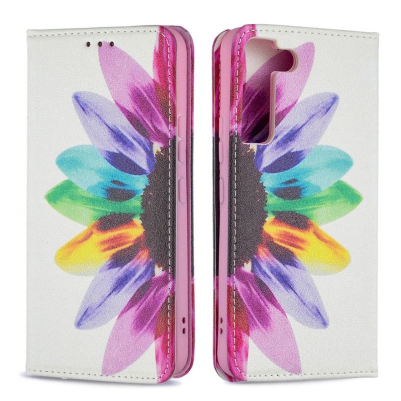 Capa De Celular Para Samsung Galaxy S22 5G Flip Flor Aquarela