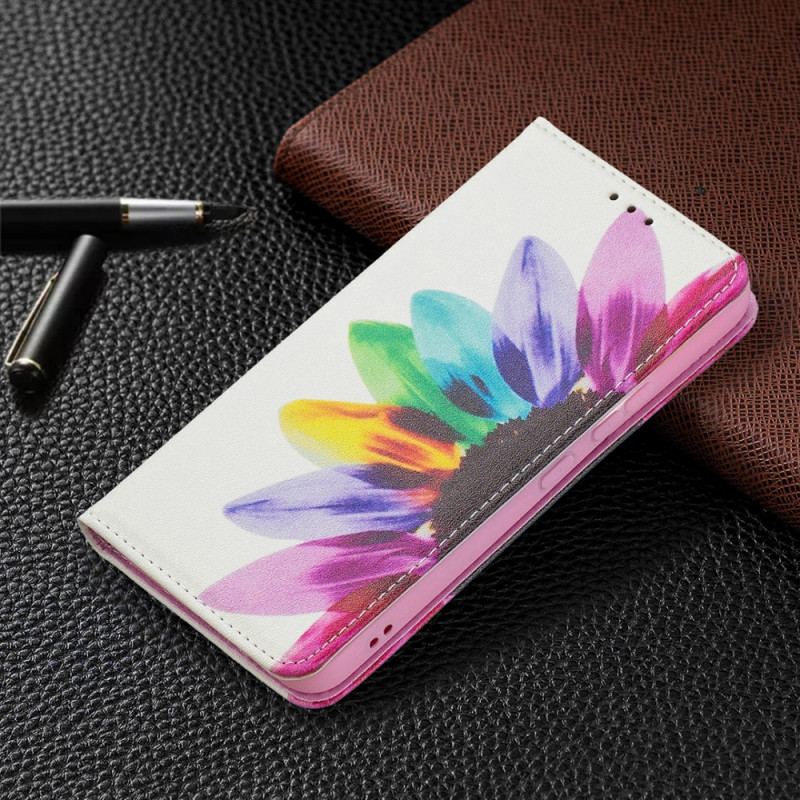 Capa De Celular Para Samsung Galaxy S22 5G Flip Flor Aquarela