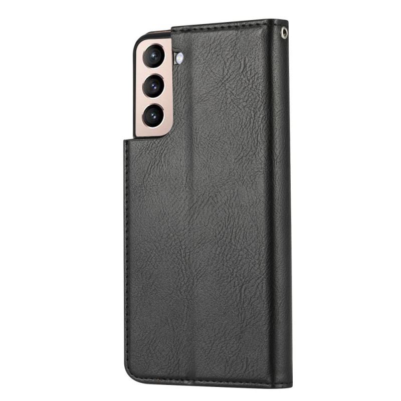 Capa De Celular Para Samsung Galaxy S22 5G Flip Titular De Cartão De Couro Sintético