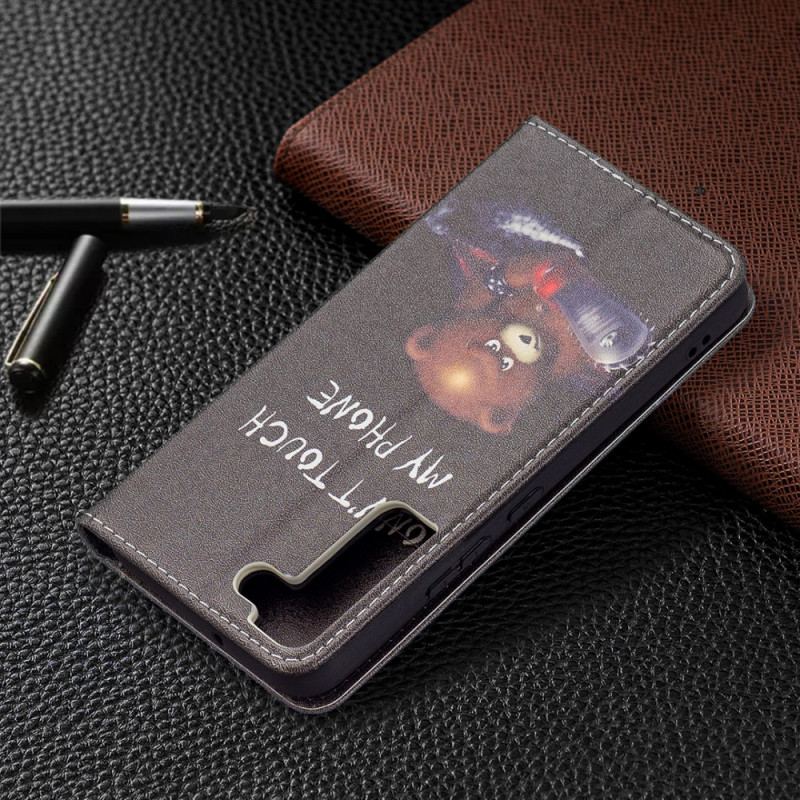 Capa De Celular Para Samsung Galaxy S22 5G Flip Urso Perigoso