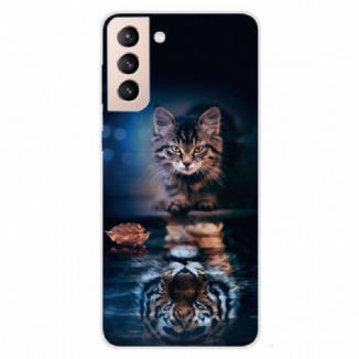 Capa De Celular Para Samsung Galaxy S22 5G Reflexo Do Gato