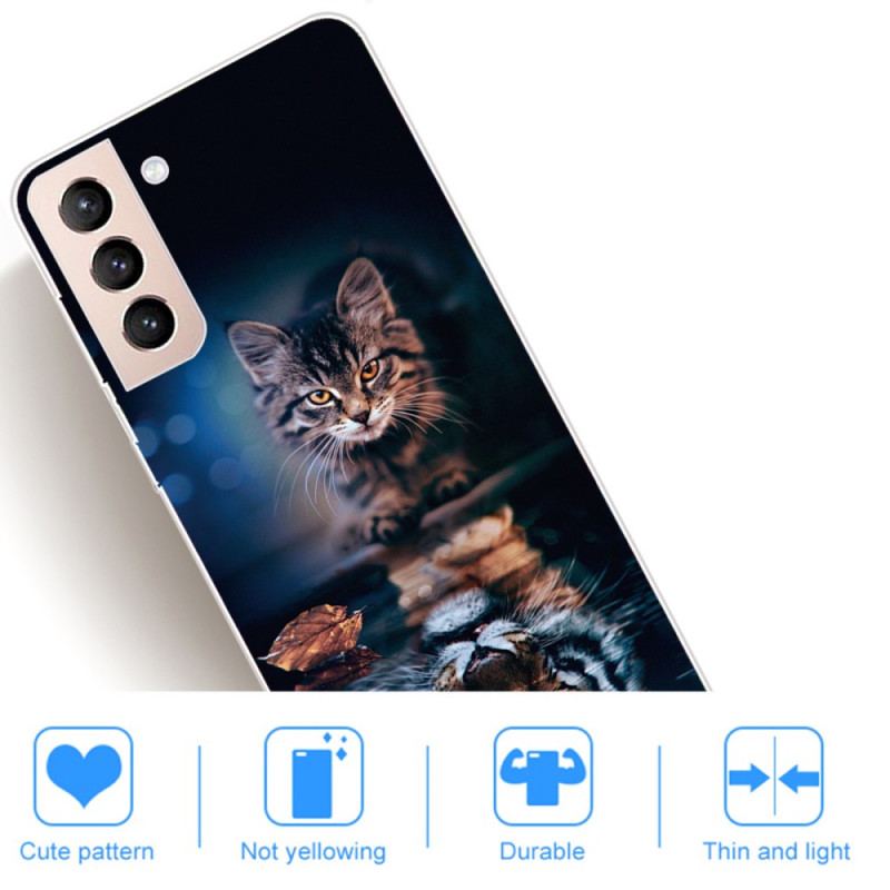 Capa De Celular Para Samsung Galaxy S22 5G Reflexo Do Gato