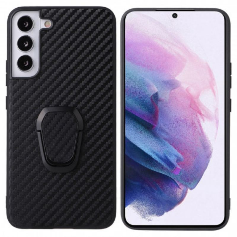 Capa De Celular Para Samsung Galaxy S22 5G Suporte De Anel De Fibra De Carbono