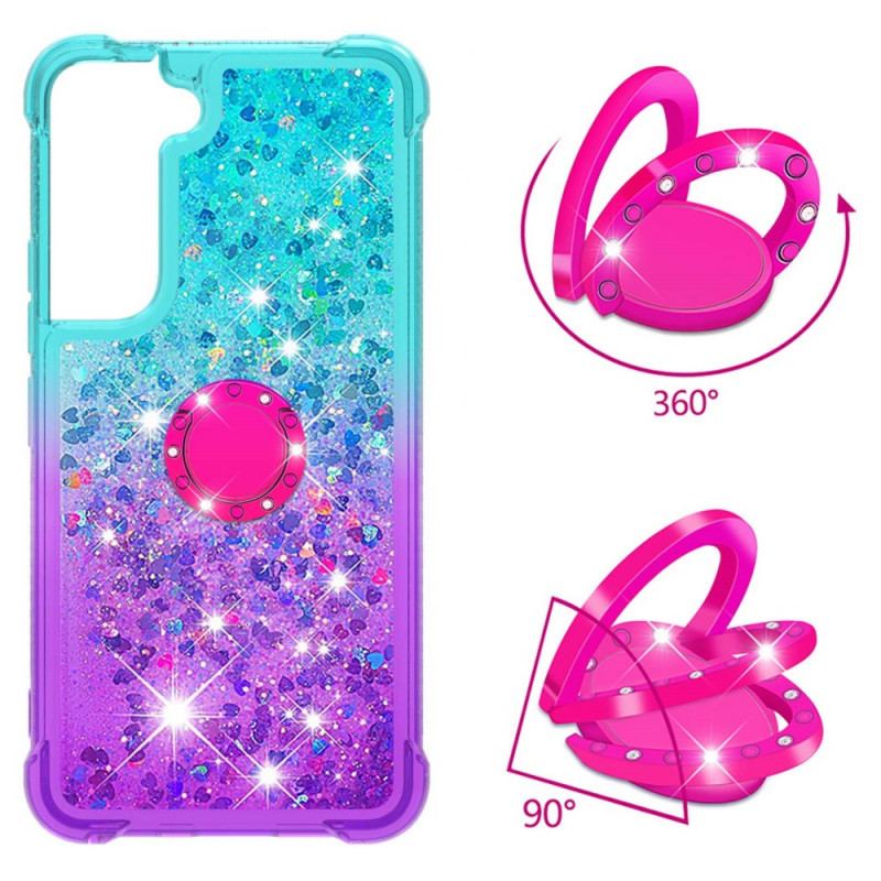 Capa De Celular Para Samsung Galaxy S22 5G Suporte De Anel Glitter