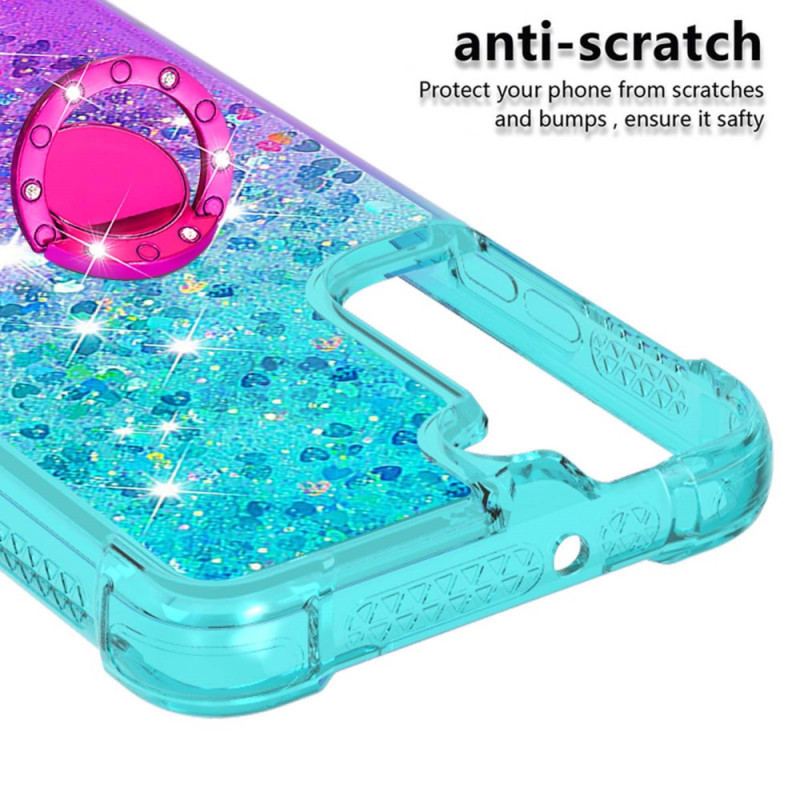 Capa De Celular Para Samsung Galaxy S22 5G Suporte De Anel Glitter