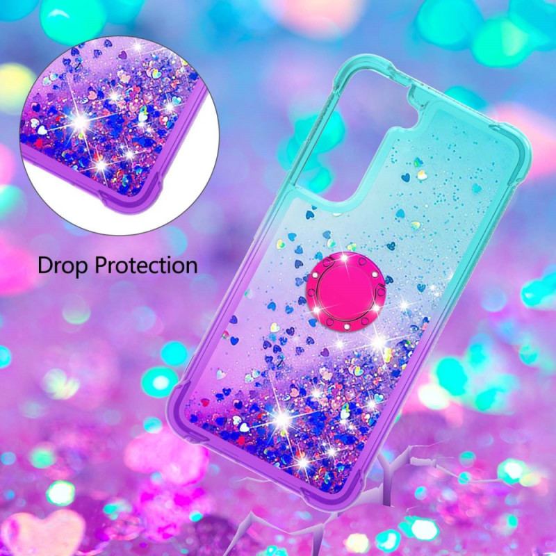 Capa De Celular Para Samsung Galaxy S22 5G Suporte De Anel Glitter