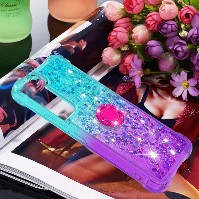 Capa De Celular Para Samsung Galaxy S22 5G Suporte De Anel Glitter