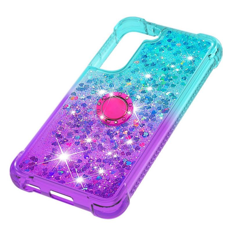 Capa De Celular Para Samsung Galaxy S22 5G Suporte De Anel Glitter