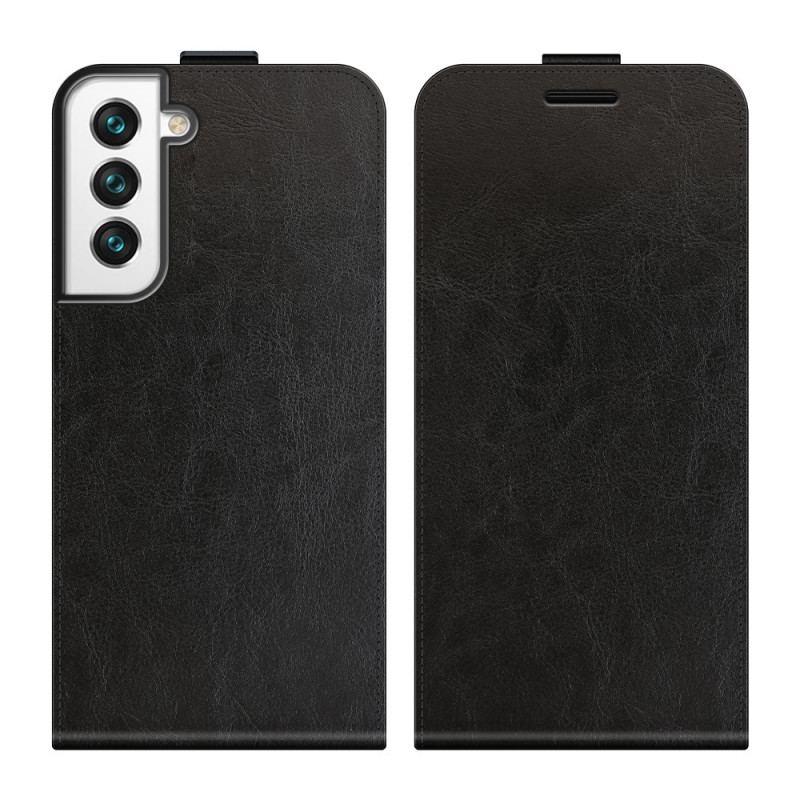 Capa De Couro Para Samsung Galaxy S22 5G Flip Aba Vertical Efeito Couro