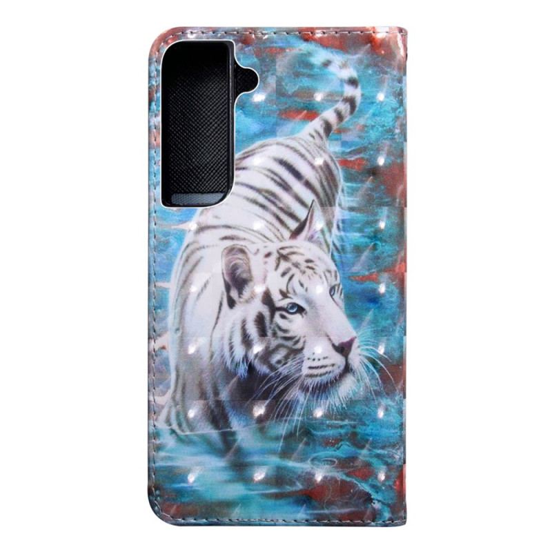 Capa De Couro Para Samsung Galaxy S22 5G Luciano O Tigre