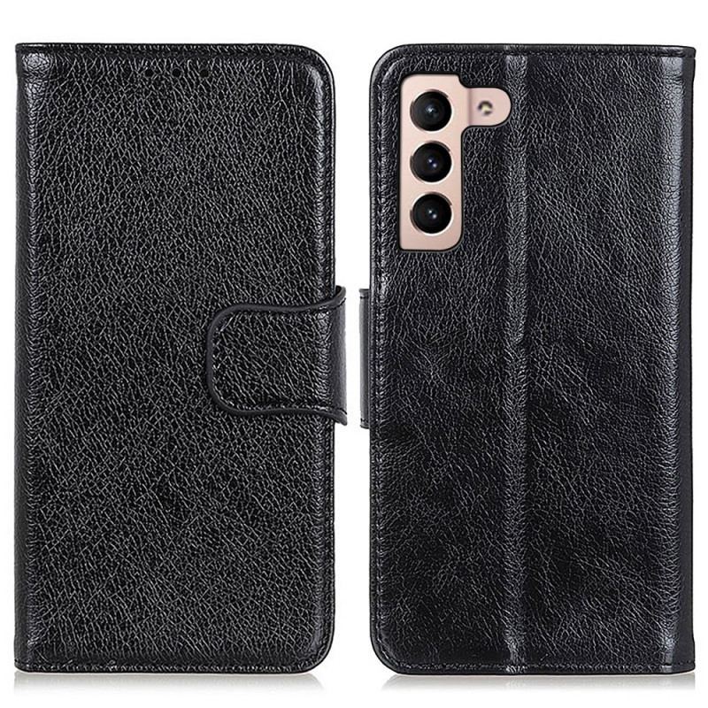 Capa De Couro Para Samsung Galaxy S22 5G Couro Napa Rachado