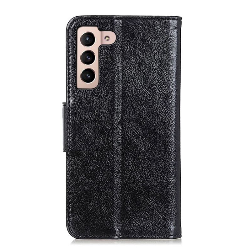 Capa De Couro Para Samsung Galaxy S22 5G Couro Napa Rachado