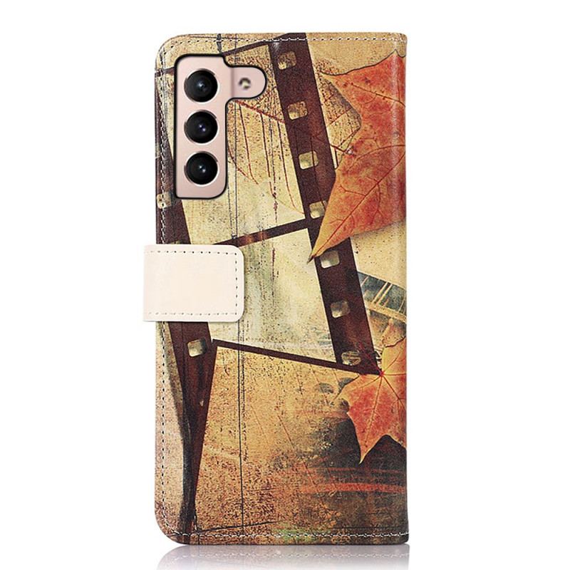 Capa De Couro Para Samsung Galaxy S22 5G Torre Eiffel No Outono