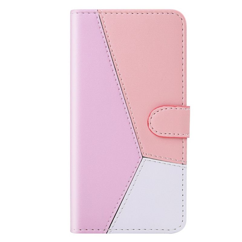 Capa Em Pele Para Samsung Galaxy S22 5G Efeito Couro Tricolor