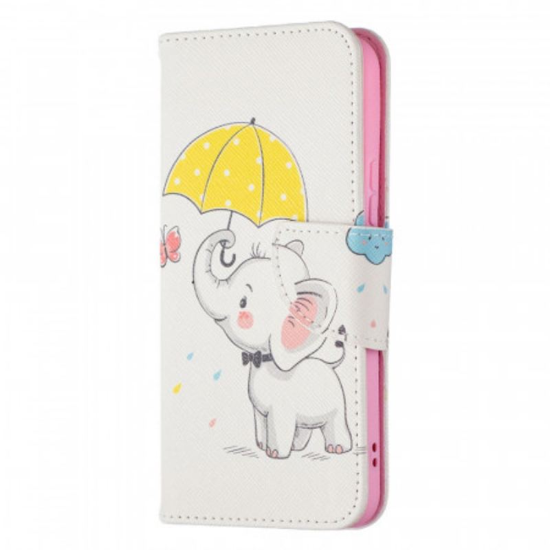 Capa Em Pele Para Samsung Galaxy S22 5G Elefante Bébé