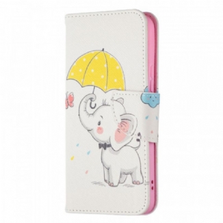 Capa Em Pele Para Samsung Galaxy S22 5G Elefante Bébé