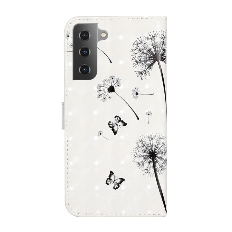 Capa Flip Para Samsung Galaxy S22 5G Bebê Amor Dente De Leão