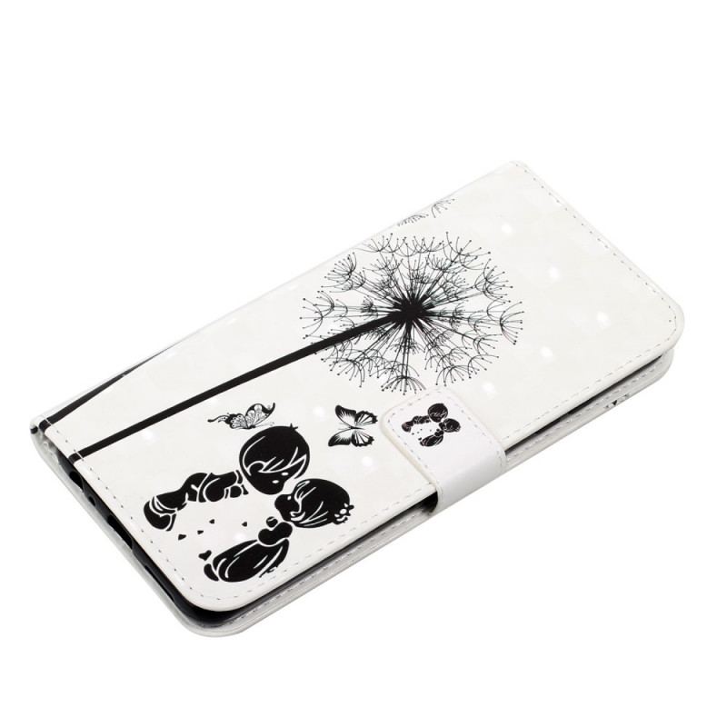 Capa Flip Para Samsung Galaxy S22 5G Bebê Amor Dente De Leão