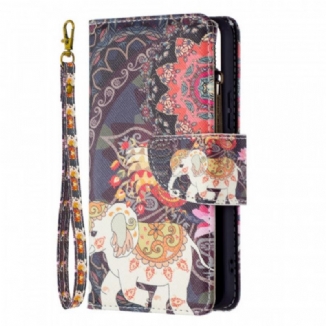 Capa Flip Para Samsung Galaxy S22 5G Bolso Elefante Com Zíper