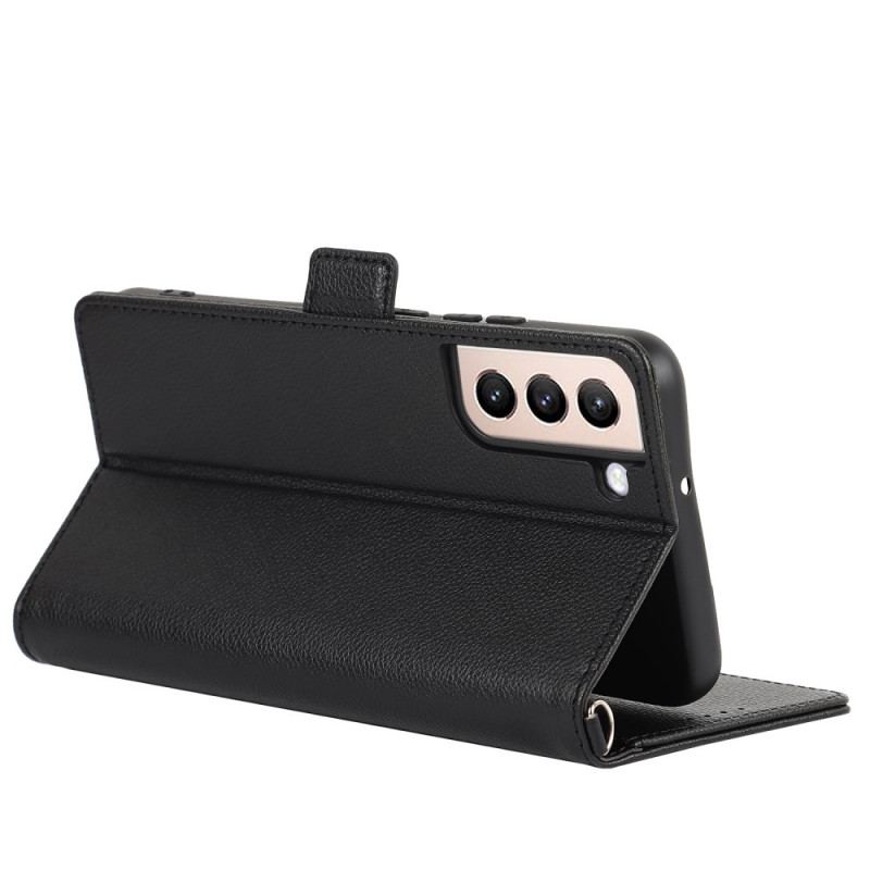 Capa Flip Para Samsung Galaxy S22 5G Coração Com Cordão