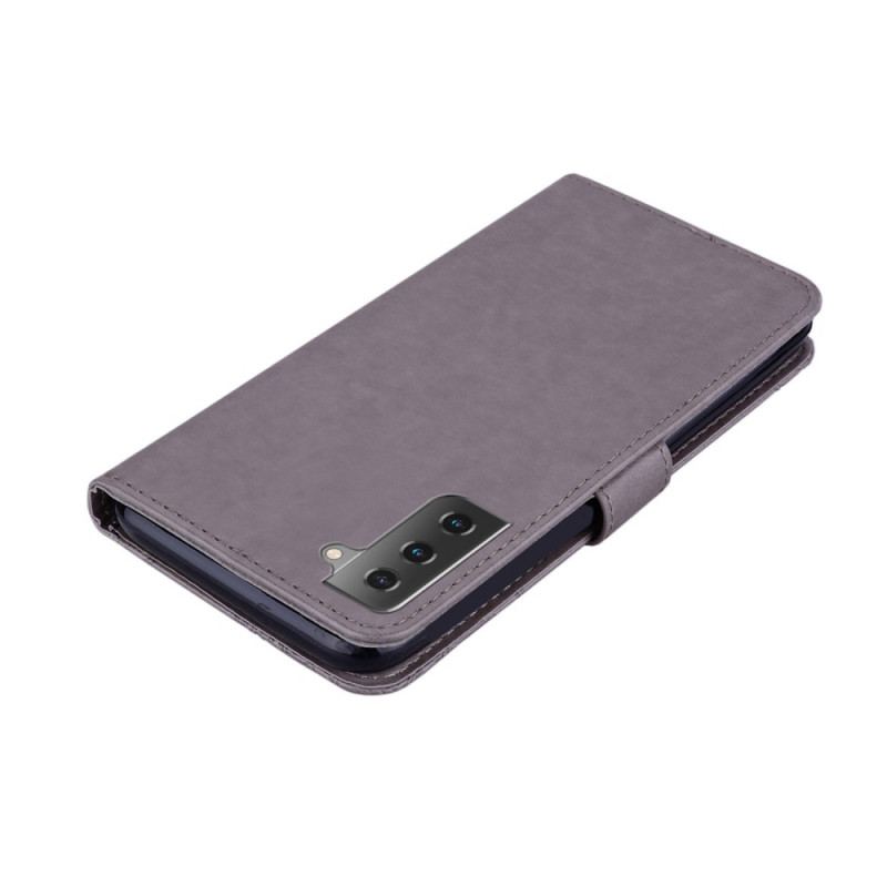 Capa Flip Para Samsung Galaxy S22 5G Coruja Mandala E Charme