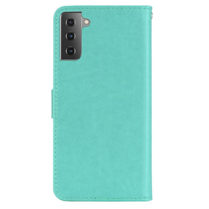 Capa Flip Para Samsung Galaxy S22 5G Coruja Mandala E Cordão