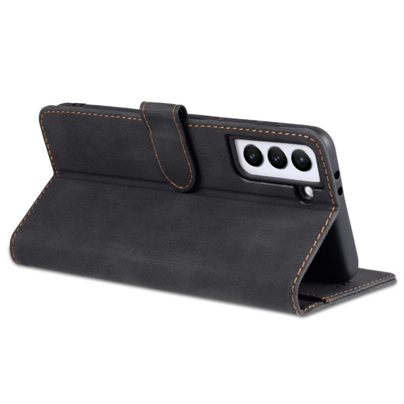 Capa Flip Para Samsung Galaxy S22 5G Costura Azns