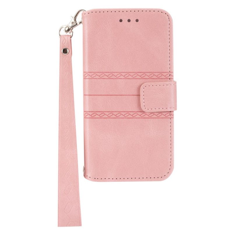 Capa Flip Para Samsung Galaxy S22 5G Costuras De Renda