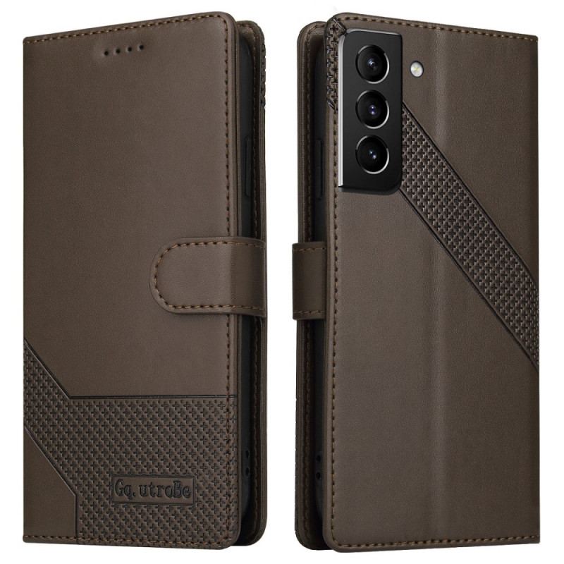 Capa Flip Para Samsung Galaxy S22 5G Efeito Couro Gq.utrobe