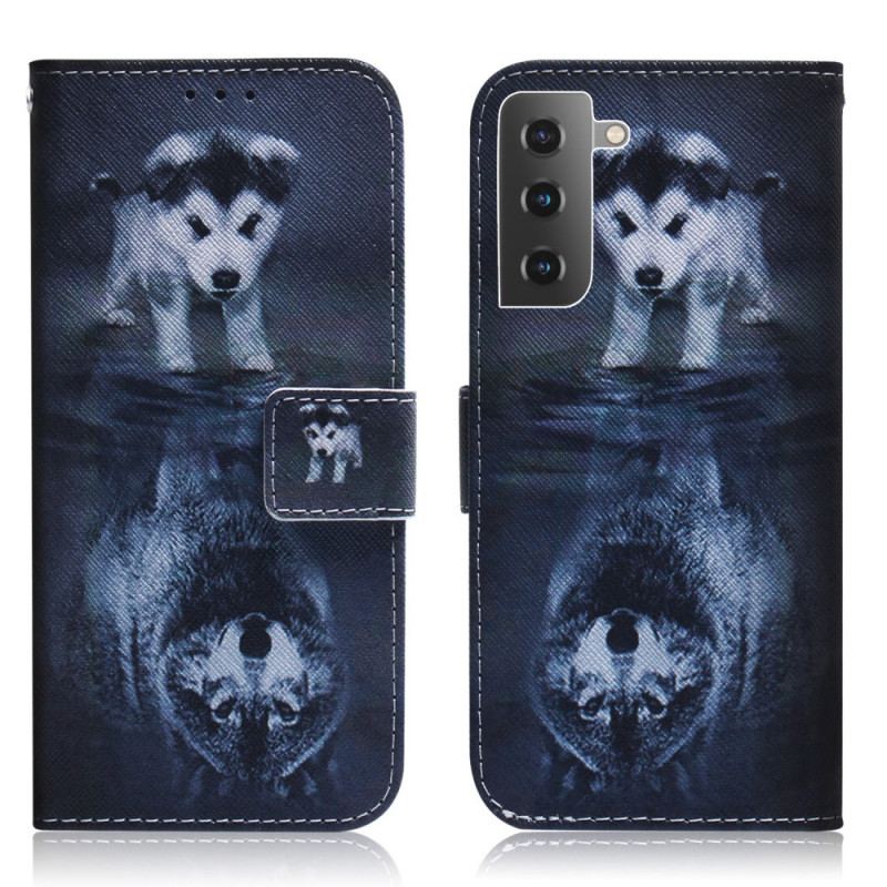 Capa Flip Para Samsung Galaxy S22 5G Ernesto O Lobo