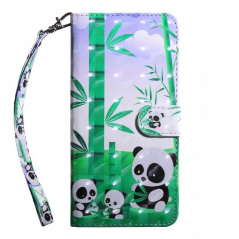 Capa Flip Para Samsung Galaxy S22 5G Família Panda