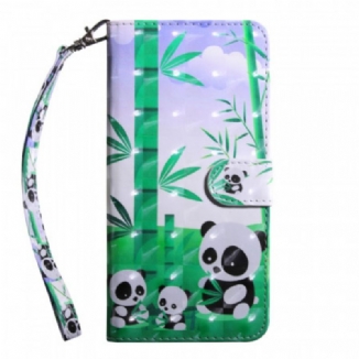 Capa Flip Para Samsung Galaxy S22 5G Família Panda