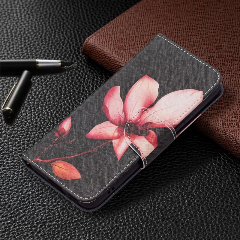 Capa Flip Para Samsung Galaxy S22 5G Flor Rosa