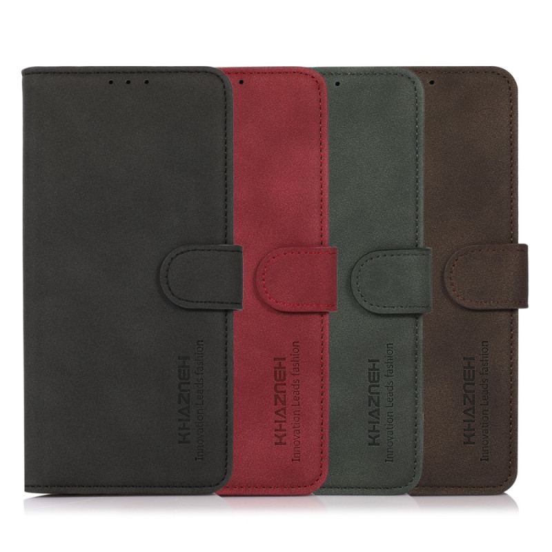 Capa Flip Para Samsung Galaxy S22 5G Khazneh Textura Efeito Couro