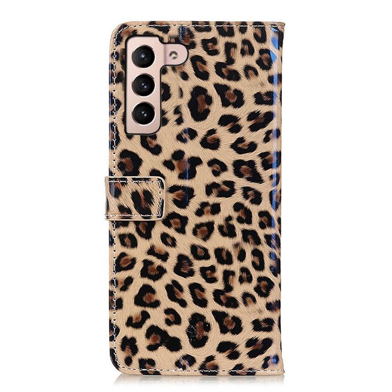 Capa Flip Para Samsung Galaxy S22 5G Leopardo