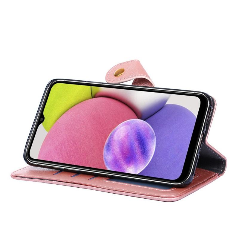 Capa Flip Para Samsung Galaxy S22 5G Porta-moedas Frontal E Cordão