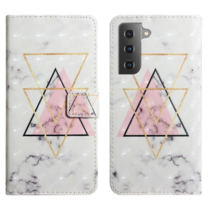 Capa Flip Para Samsung Galaxy S22 5G Triângulo De Lantejoulas