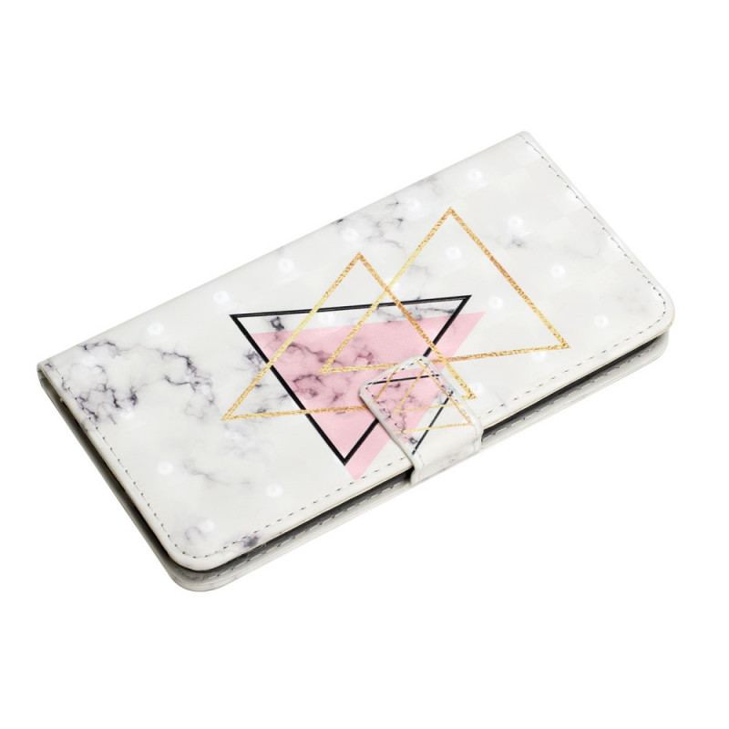 Capa Flip Para Samsung Galaxy S22 5G Triângulo De Lantejoulas