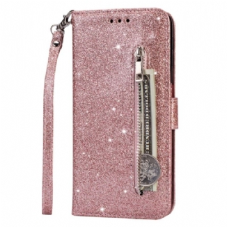 Capa Folio Para Samsung Galaxy S22 5G Bolsa De Moedas Glitter