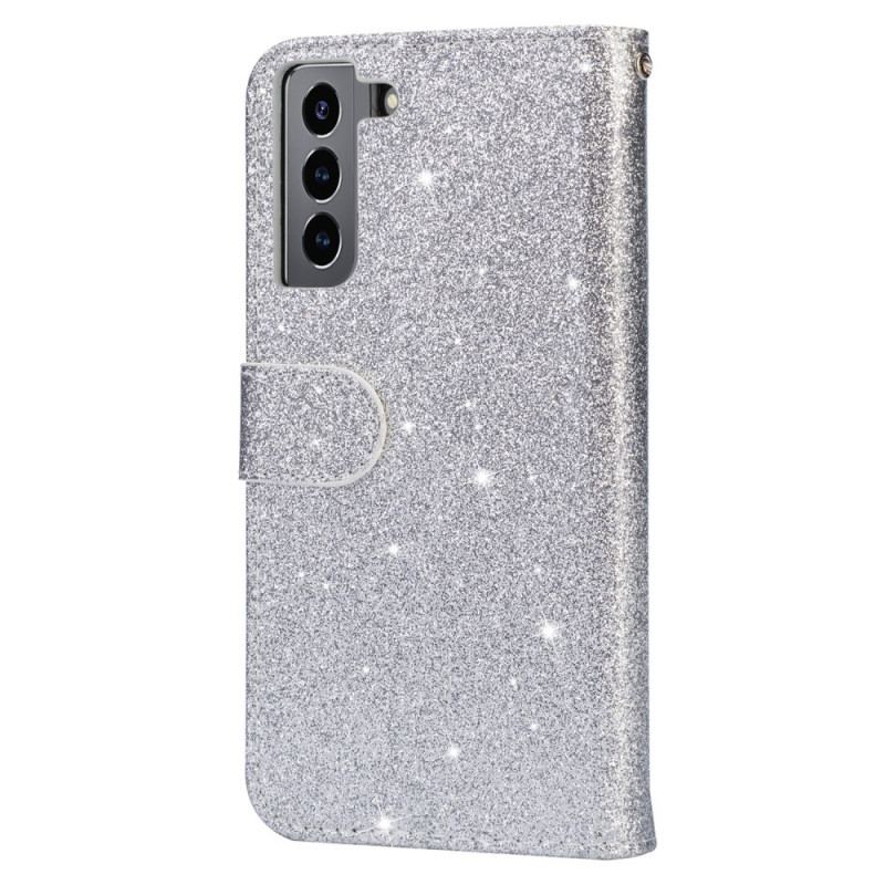 Capa Folio Para Samsung Galaxy S22 5G Bolsa De Moedas Glitter