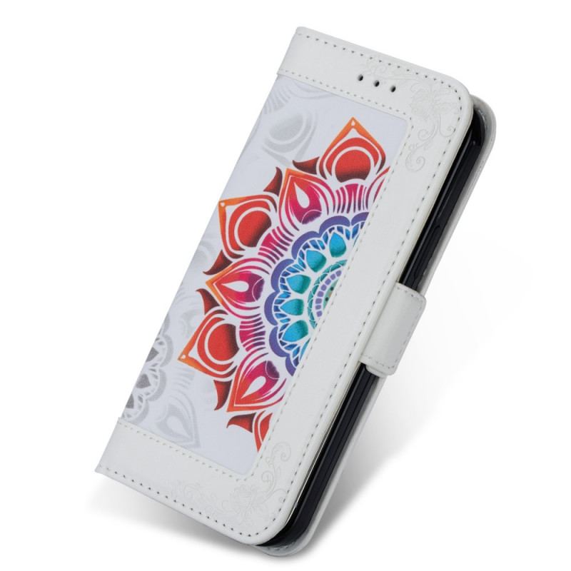 Capa Folio Para Samsung Galaxy S22 5G De Cordão Decoração Mandala Strappy