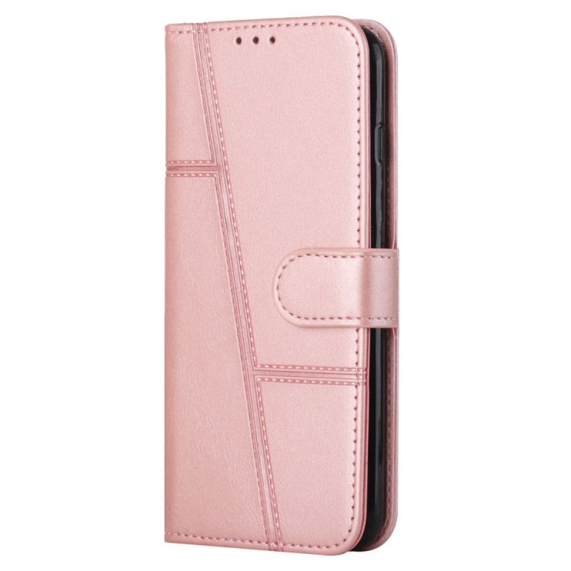 Capa Folio Para Samsung Galaxy S22 5G De Cordão Strappy Geo Leather Effect